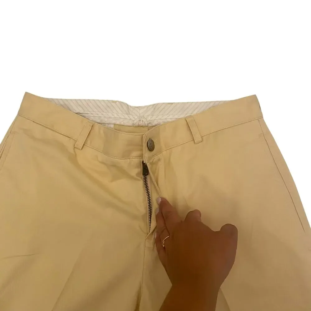Lacoste Pants Men's Chino Flat Front Size 40 Yellow Regular Fit Made in Peru